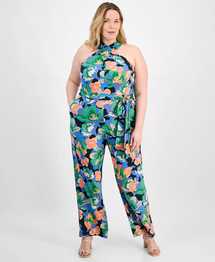 Трикотажный комбинезон размера плюс с завязками на шее Tahari, оранжевый
Трикотажный комбинезон размера плюс с завязками на шее Tahari, оранжевый