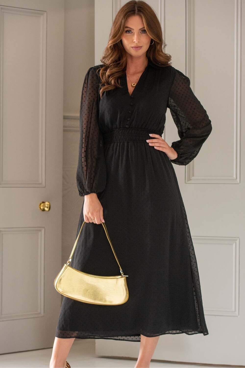 Шифоновое платье-рубашка мидакси с длинными рукавами Willow Pour Moi, черный
Шифоновое платье-рубашка мидакси с длинными рукавами Willow Pour Moi, черный