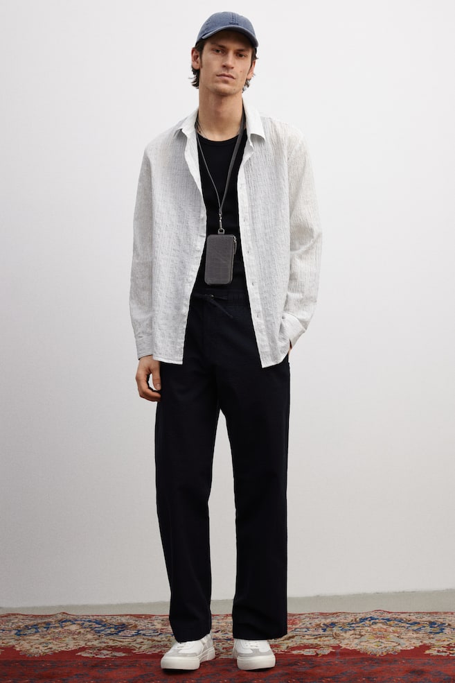 Брюки из сирсакера свободного кроя H&M, синий
Брюки из сирсакера свободного кроя H&M, синий