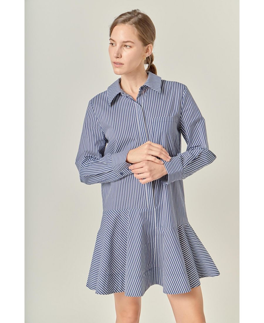 Женское платье с полосатым воротником и расклешенной юбкой English Factory, Navy
Женское платье с полосатым воротником и расклешенной юбкой English Factory, Navy