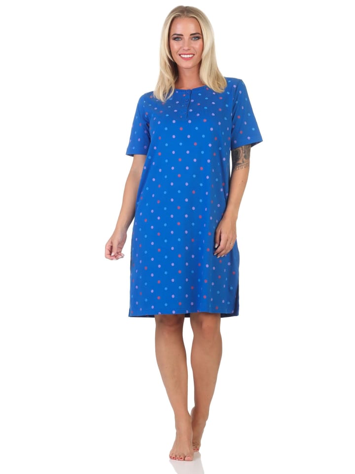 Ночная рубашка с короткими рукавами и рисунком в горошек, размер plus 125 214 665, цвет синий NORMANN
Ночная рубашка с короткими рукавами и рисунком в горошек, размер plus 125 214 665, цвет синий NORMANN