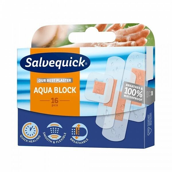 Набор перевязочных пластырей Salvequick Aqua Block, 16 шт
Набор перевязочных пластырей Salvequick Aqua Block, 16 шт