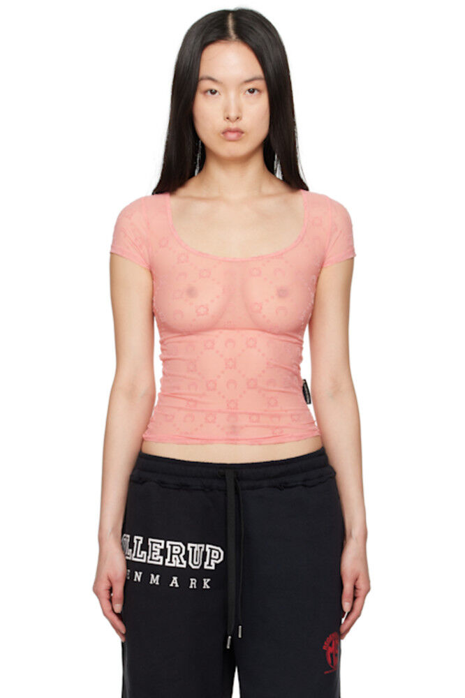 SSENSE Эксклюзивная розовая футболка с открытым воротом из переработанного флока Marine Serre
SSENSE Эксклюзивная розовая футболка с открытым воротом из переработанного флока Marine Serre