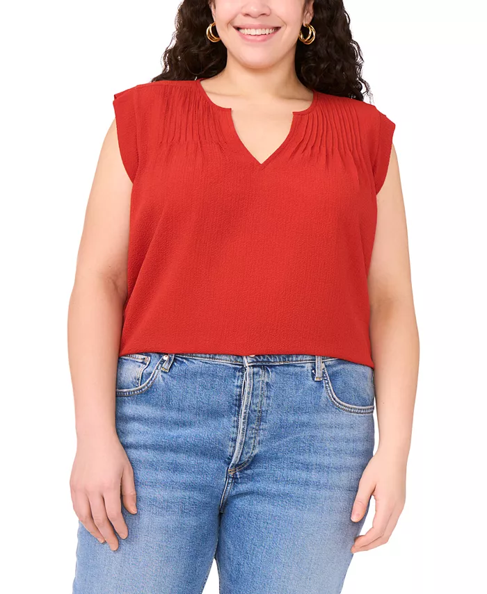 Блузка без рукавов с V-образным вырезом и складками спереди больших размеров Vince Camuto, красный
Блузка без рукавов с V-образным вырезом и складками спереди больших размеров Vince Camuto, красный
