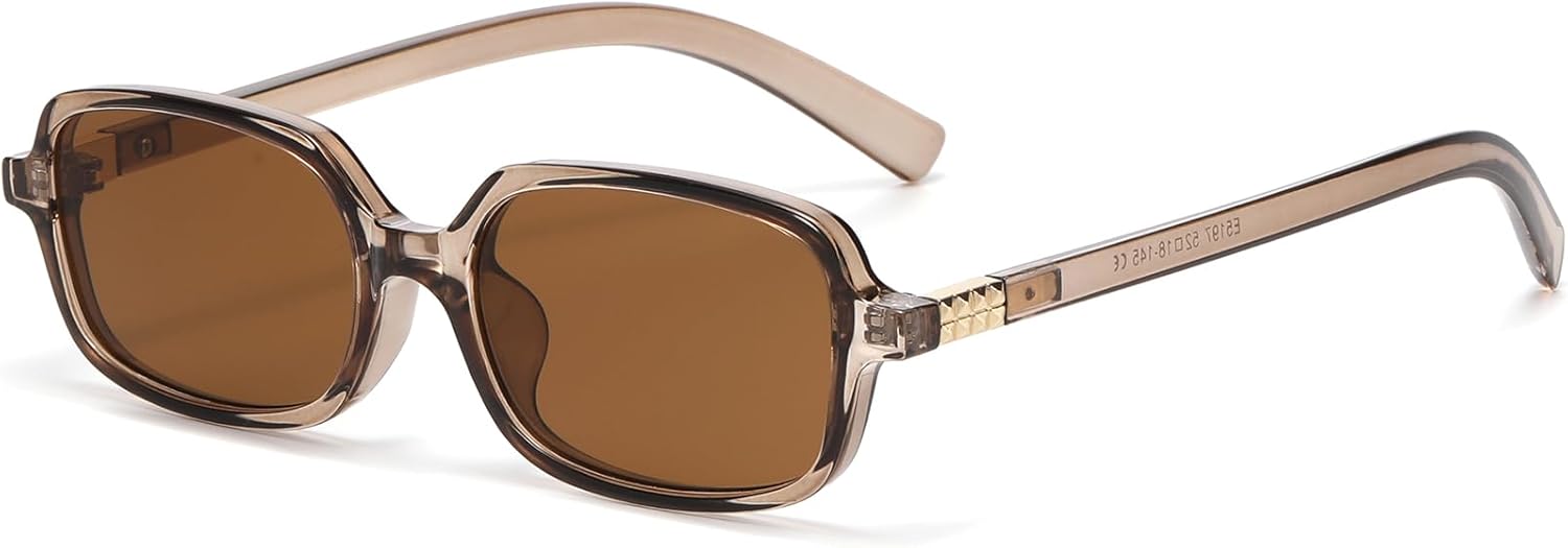 Солнцезащитные очки AIEYEZO в стиле ретро, прямоугольные, для женщин, модные квадратные солнцезащитные очки, стильные винтажные очки в маленькой оправе, Clear Brown/Brown
Солнцезащитные очки AIEYEZO в стиле ретро, прямоугольные, для женщин, модные квадратные солнцезащитные очки, стильные винтажные очки в маленькой оправе, Clear Brown/Brown