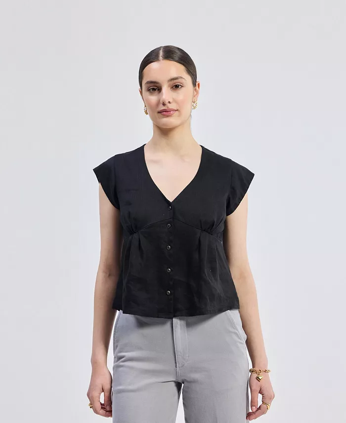 Женский короткий топ с глубоким V-образным вырезом Reistor, черный
Женский короткий топ с глубоким V-образным вырезом Reistor, черный