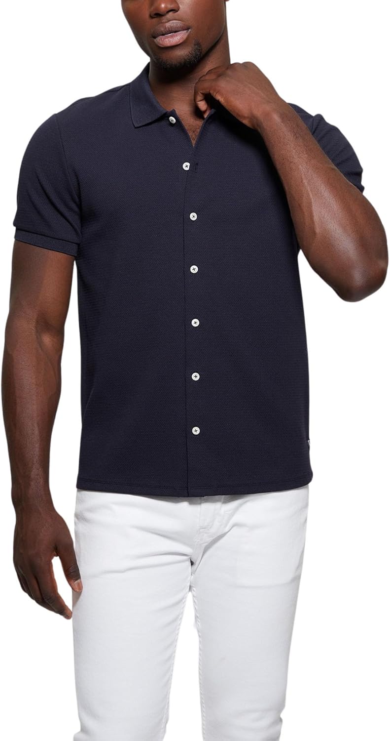 Мужская трикотажная рубашка GUESS Aster с коротким рукавом, Smart Blue
Мужская трикотажная рубашка GUESS Aster с коротким рукавом, Smart Blue