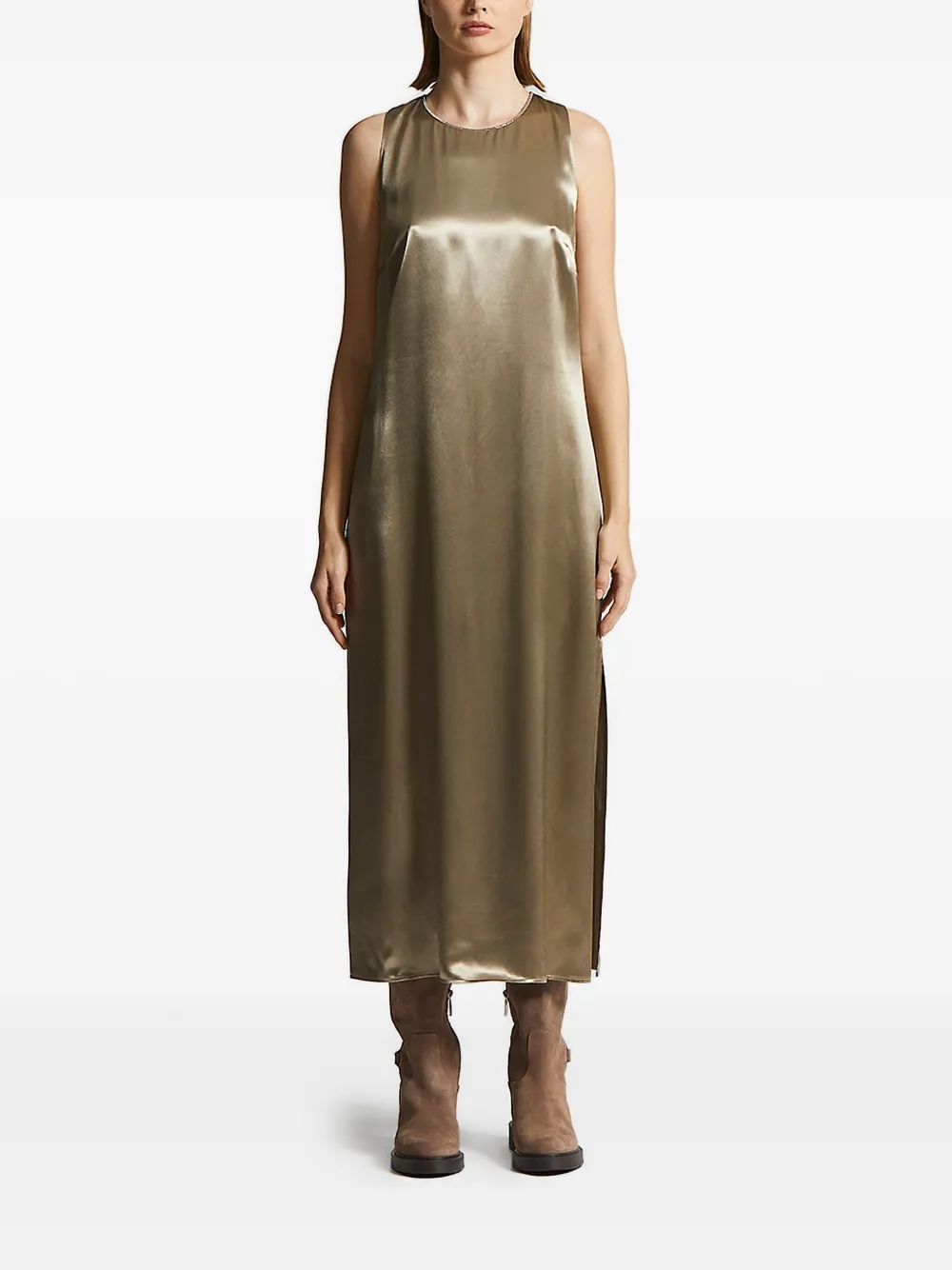 Платье миди с декоративными разрезами по бокам Peserico, золотой
Платье миди с декоративными разрезами по бокам Peserico, золотой