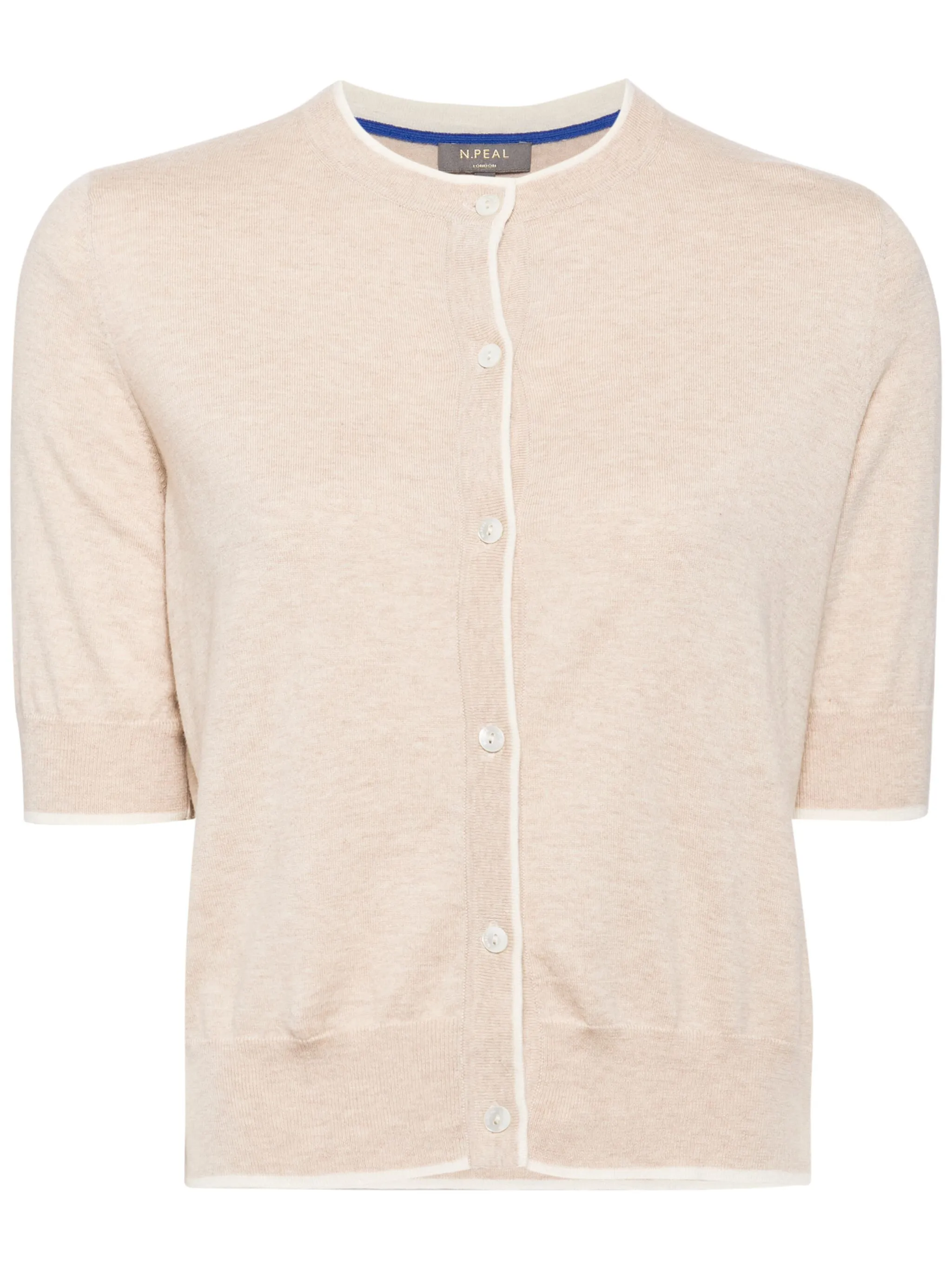 Кардиган на пуговицах с короткими рукавами N.Peal, бежевый
Кардиган на пуговицах с короткими рукавами N.Peal, бежевый