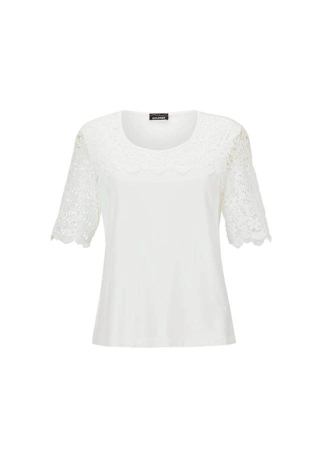Короткий размер: рубашка с эффектным кружевом Goldner, белый
Короткий размер: рубашка с эффектным кружевом Goldner, белый