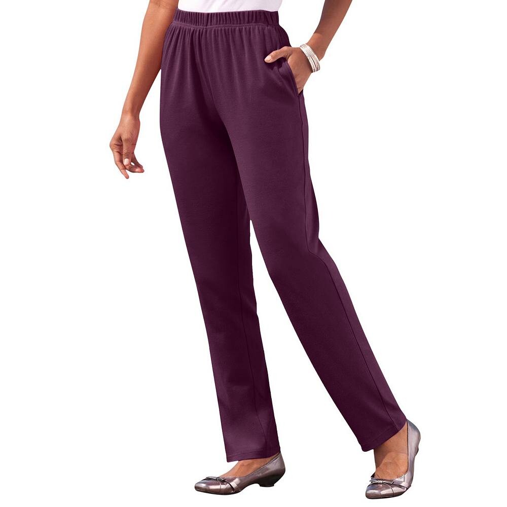 Женские прямые брюки из мягкого трикотажа прямого кроя Roaman's больших размеров, цвет Dark Berry
Женские прямые брюки из мягкого трикотажа прямого кроя Roaman's больших размеров, цвет Dark Berry