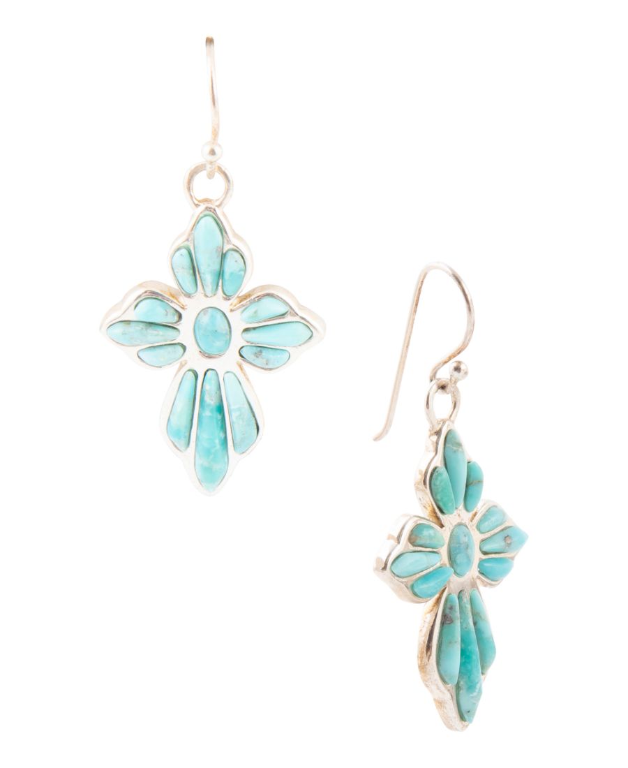 Серьги-подвески из стерлингового серебра с бирюзовым крестом Barse, Turquoise
Серьги-подвески из стерлингового серебра с бирюзовым крестом Barse, Turquoise