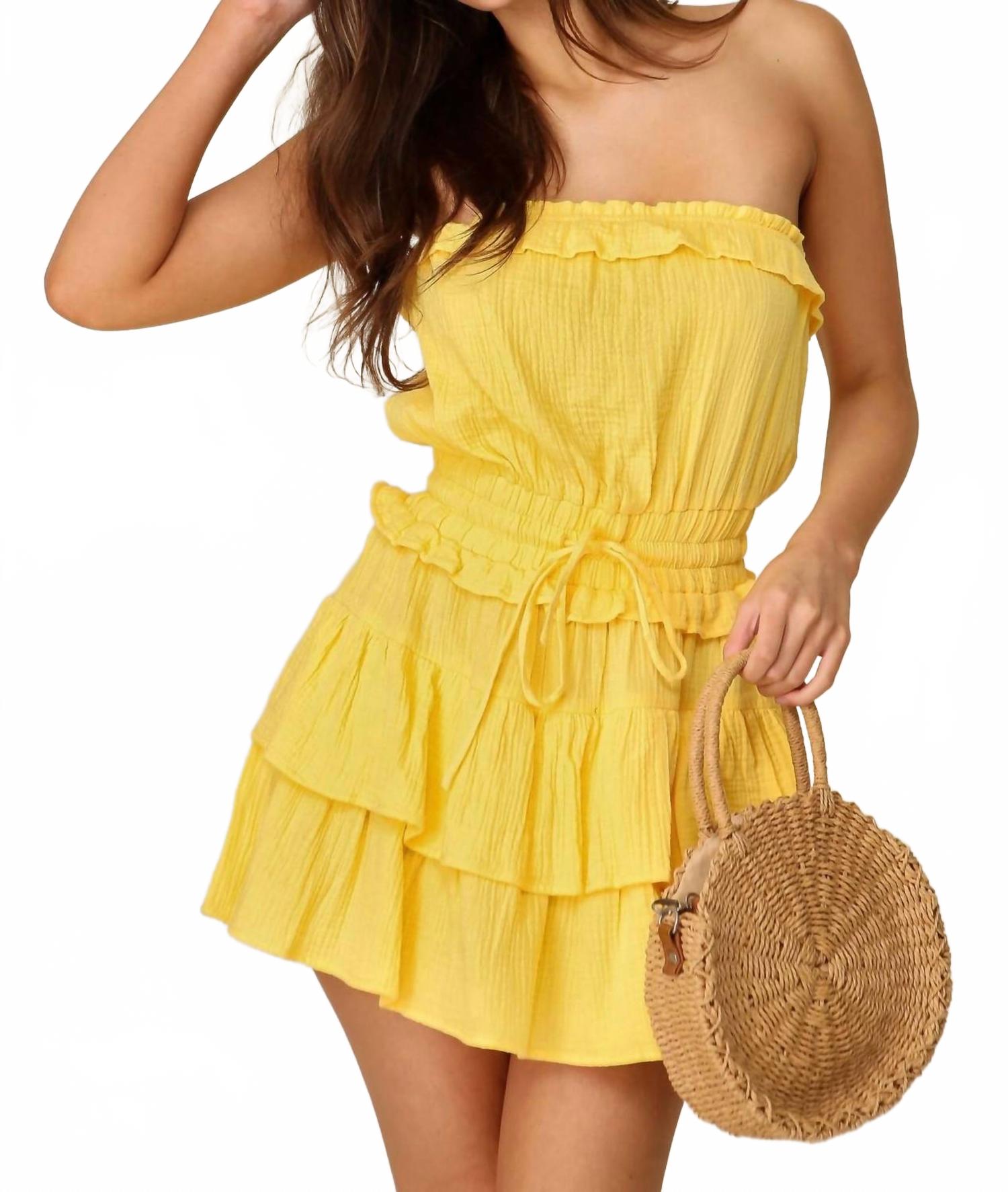 Платье с ярусами и рюшами на талии Sunshine в желтом цвете Timing
Платье с ярусами и рюшами на талии Sunshine в желтом цвете Timing