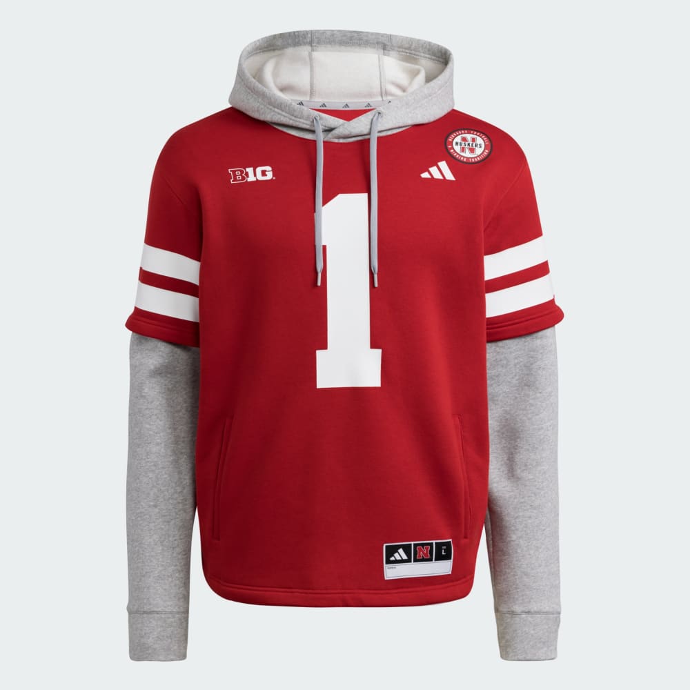 Спортивное худи Adidas Nebraska Cornhuskers Football Jersey Hoodie, цвет Team Power Red/White/Light Grey Heather
Спортивное худи Adidas Nebraska Cornhuskers Football Jersey Hoodie, цвет Team Power Red/White/Light Grey Heather