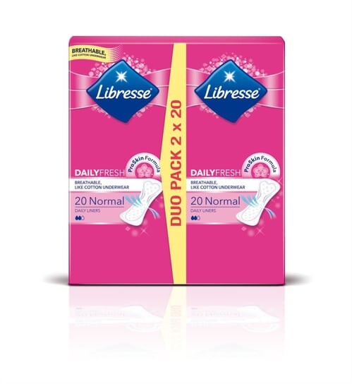 Гигиенические прокладки, 40 шт. Libresse, Normal Duo Packl
Гигиенические прокладки, 40 шт. Libresse, Normal Duo Packl