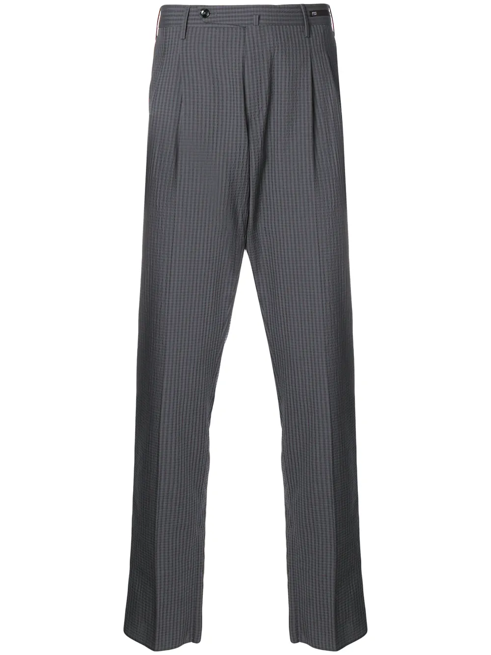 Брюки в клетку гингем в тон PT Torino, серый 
Брюки в клетку гингем в тон PT Torino, серый