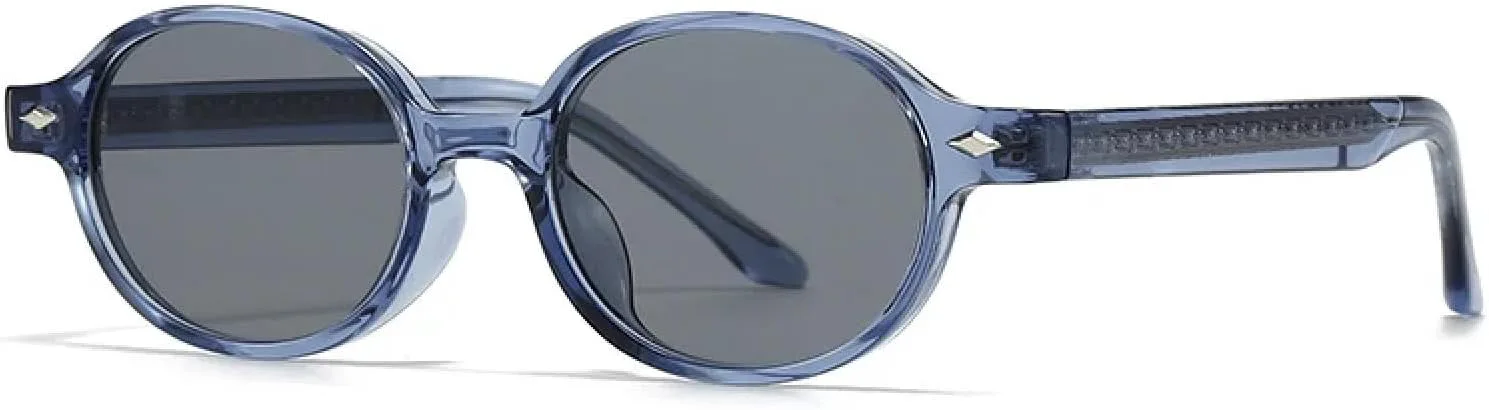 Ретро маленькие овальные солнцезащитные очки для женщин, защита от УФ-излучения UV400, модные солнцезащитные очки для мужчин с заклепками TKKTLLT, Blue Gray
Ретро маленькие овальные солнцезащитные очки для женщин, защита от УФ-излучения UV400, модные солнцезащитные очки для мужчин с заклепками TKKTLLT, Blue Gray