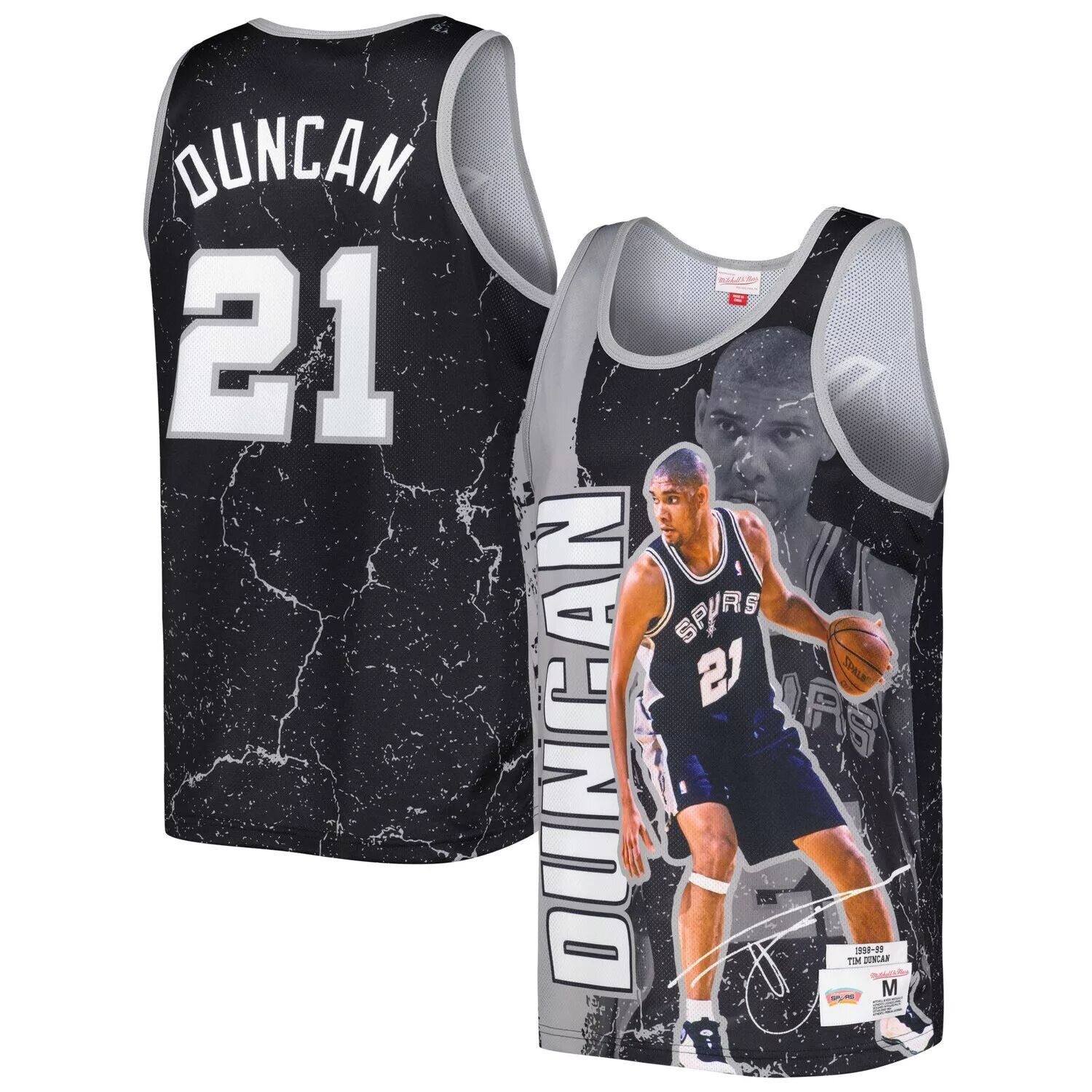 Мужская майка Mitchell & Ness Tim Duncan Black San Antonio Spurs 1998-99 гг. из твердой древесины Classics Player Burst
Мужская майка Mitchell & Ness Tim Duncan Black San Antonio Spurs 1998-99 гг. из твердой древесины Classics Player Burst