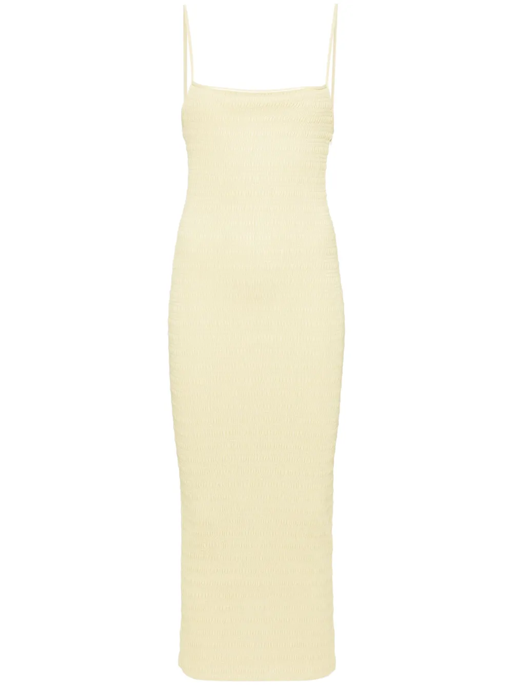 Платье миди Barra со сборками Nanushka, желтый 
Платье миди Barra со сборками Nanushka, желтый