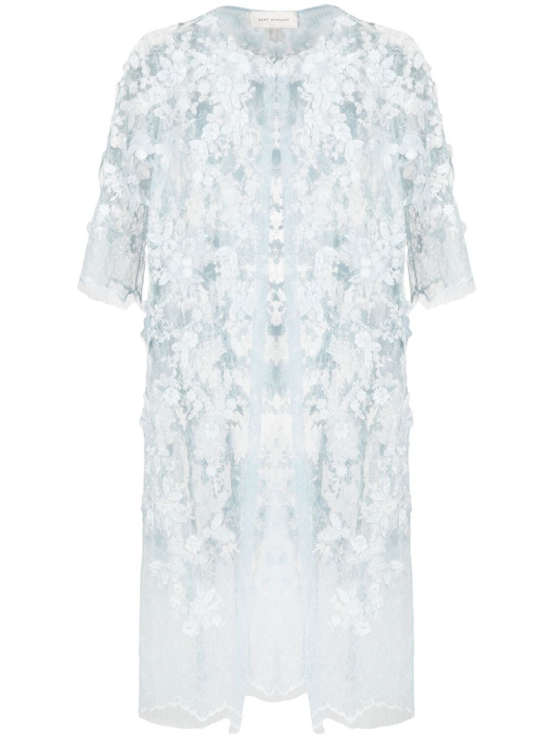 Gemy Maalouf полупрозрачное пальто из цветочного кружева, синий 
Gemy Maalouf полупрозрачное пальто из цветочного кружева, синий