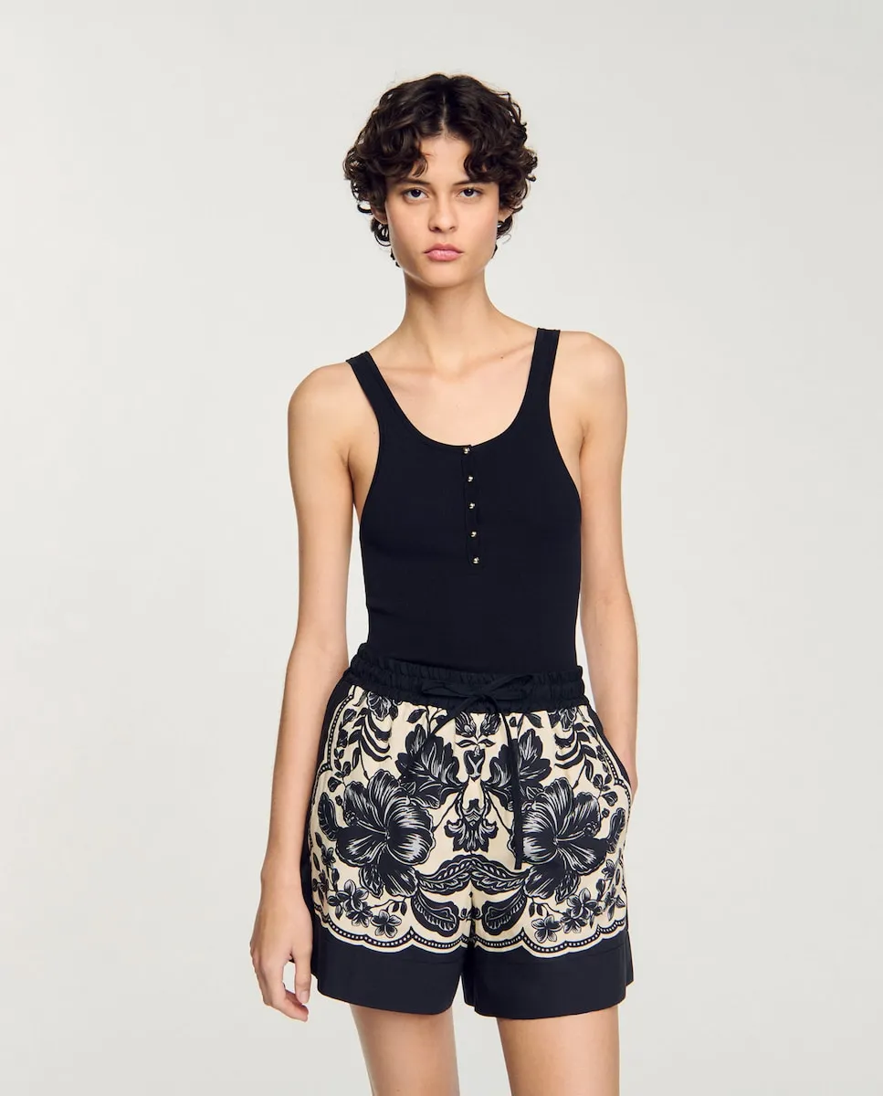 Женская майка в рубчик Sandro, черный
Женская майка в рубчик Sandro, черный