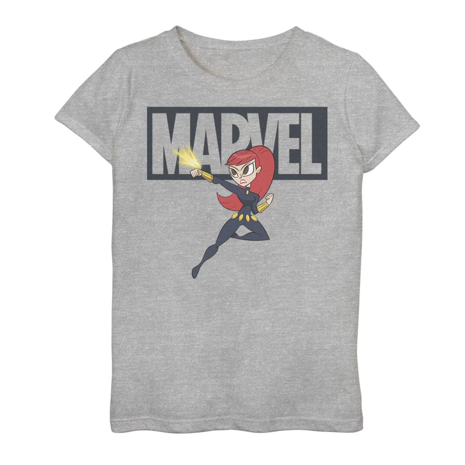 Футболка с рисунком и логотипом Marvel Black Widow для девочек 7–16 лет в стиле чиби Action Pose Marvel