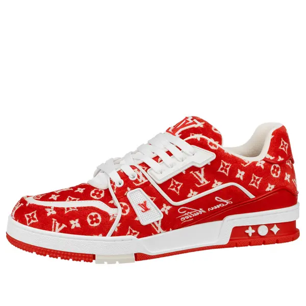 Кроссовки lv trainer sneakers 'red monogram' Louis Vuitton, красный 
Кроссовки lv trainer sneakers 'red monogram' Louis Vuitton, красный