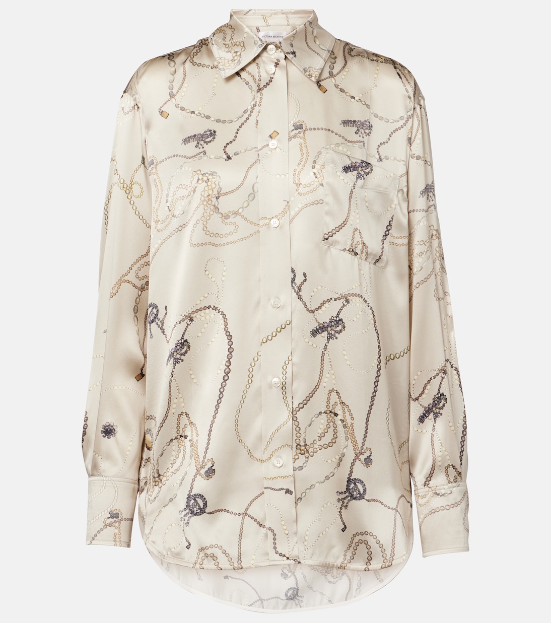 Шелковая рубашка с принтом Victoria Beckham, Pumice
Шелковая рубашка с принтом Victoria Beckham, Pumice