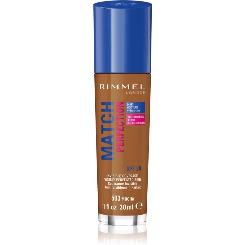 Rimmel, Жидкая тональная основа Match Perfection Spf 20, оттенок 503 Мокко, 30 мл
Rimmel, Жидкая тональная основа Match Perfection Spf 20, оттенок 503 Мокко, 30 мл