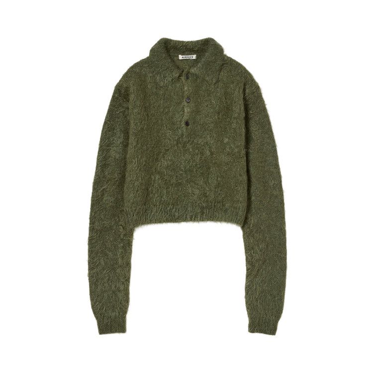 Поло Auralee Brushed Super Kid Mohair Knit Polo Shirt 'Olive'
Поло Auralee Brushed Super Kid Mohair Knit Polo Shirt 'Olive'
