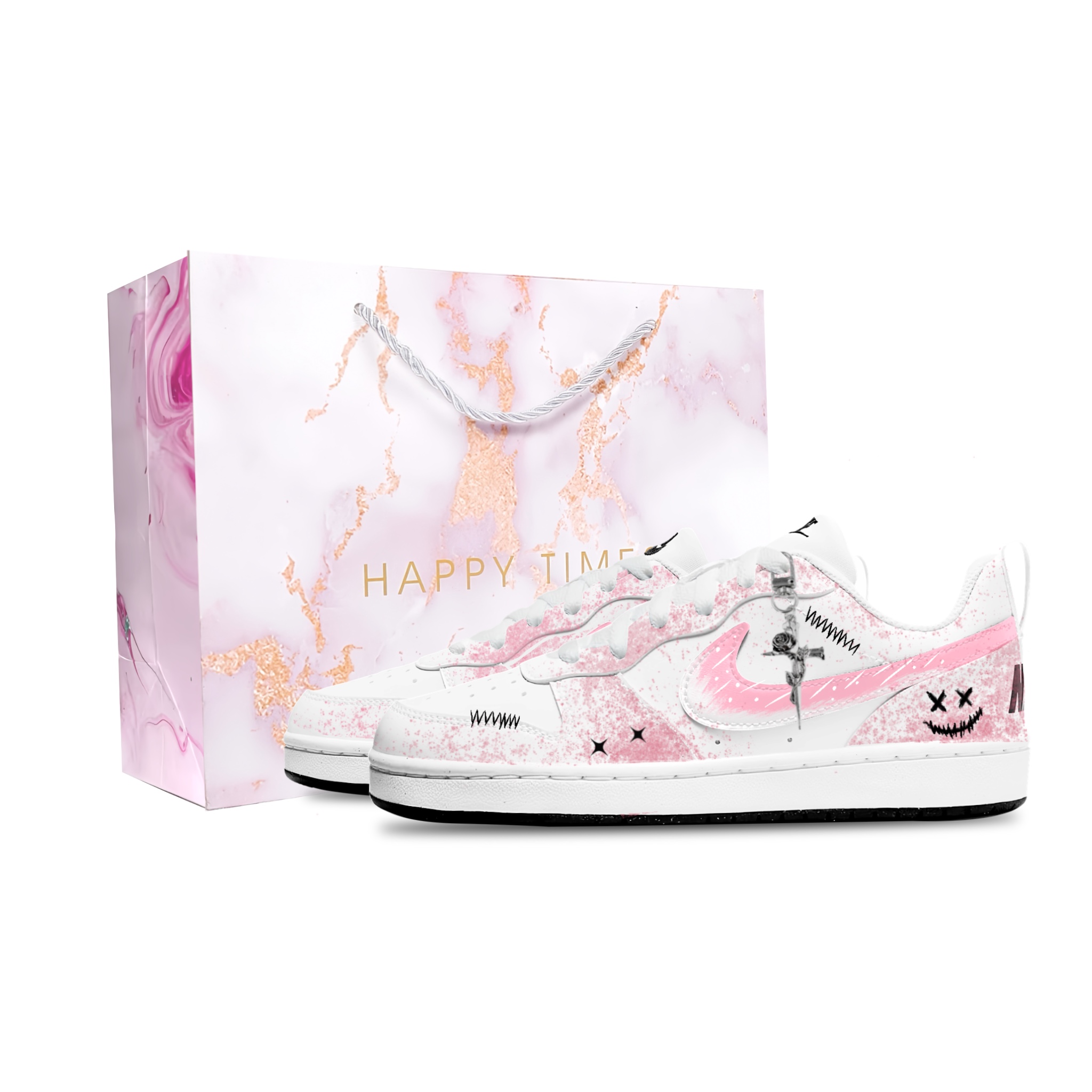 Court Borough устойчивые к истиранию низкие детские скейтбординг кроссовки Unisex Nike, белый & розовый
Court Borough устойчивые к истиранию низкие детские скейтбординг кроссовки Unisex Nike, белый & розовый