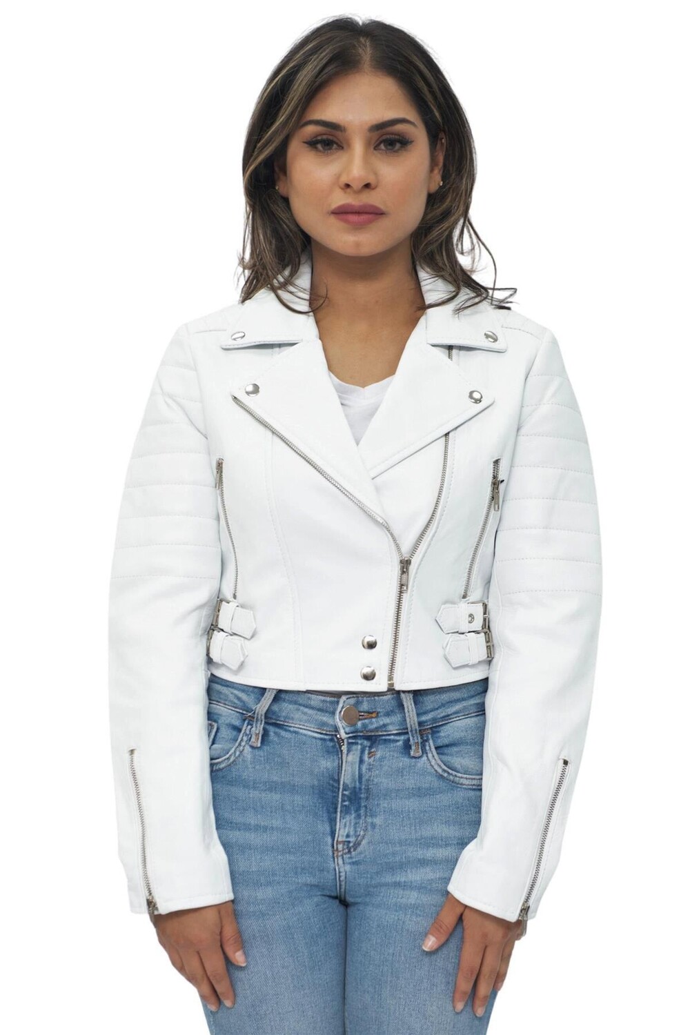 Укороченная кожаная косуха Brando-Дамаск Infinity Leather, белый
Укороченная кожаная косуха Brando-Дамаск Infinity Leather, белый