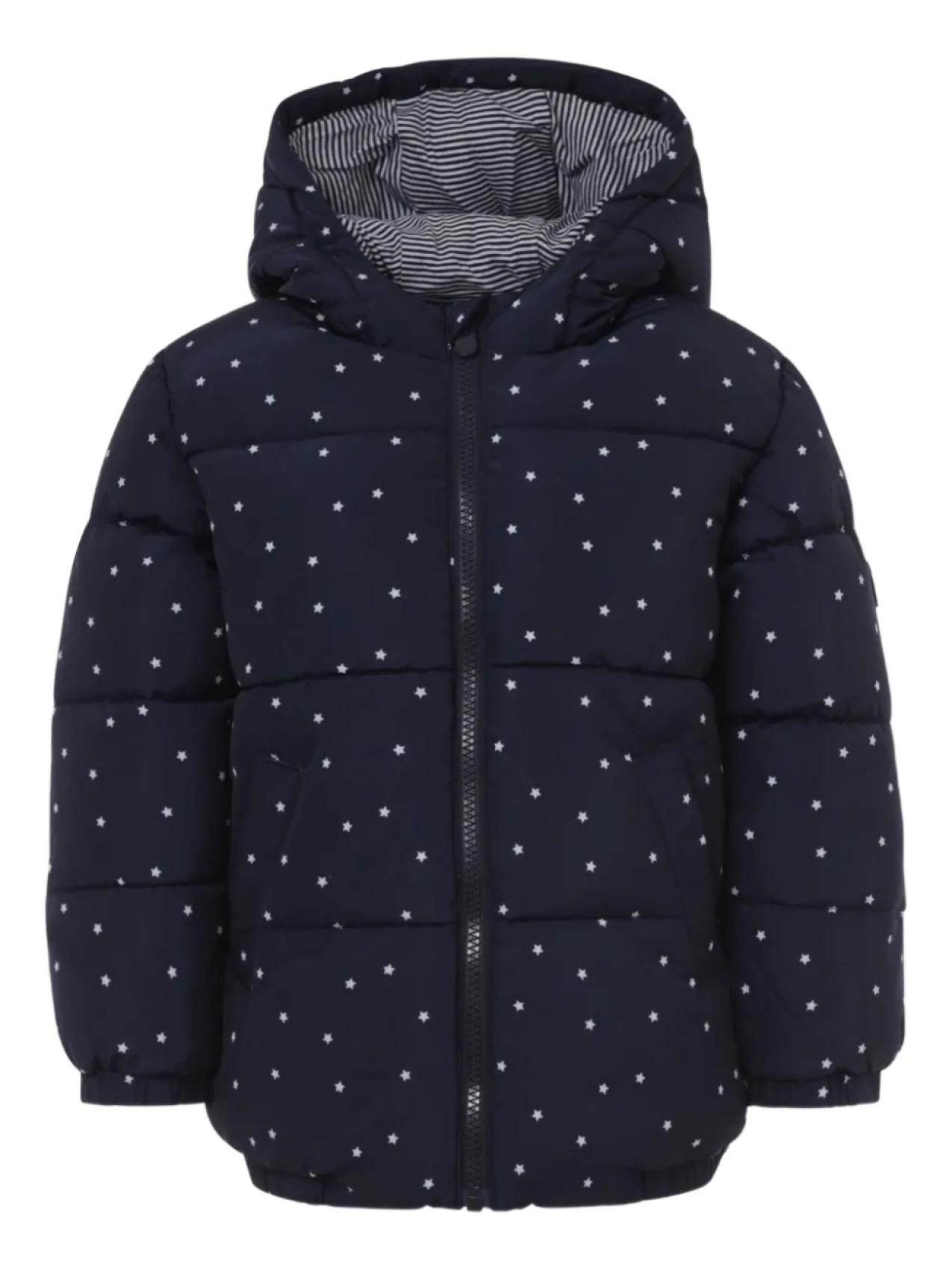 Утепленная куртка со звездным принтом Petit Bateau, синий 
Утепленная куртка со звездным принтом Petit Bateau, синий