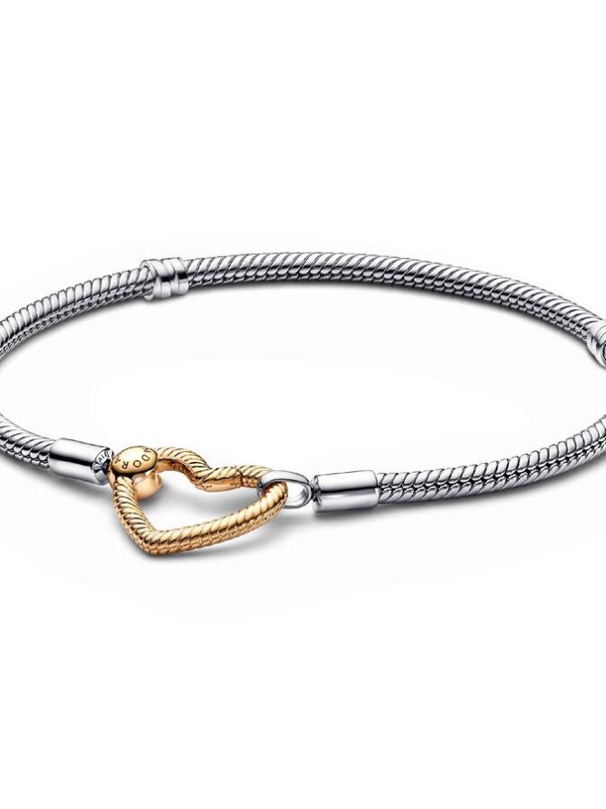 Браслет Pandora Moments Heart Closure Snake Chain Bracelet, стерлинговое серебро/золото
Браслет Pandora Moments Heart Closure Snake Chain Bracelet, стерлинговое серебро/золото