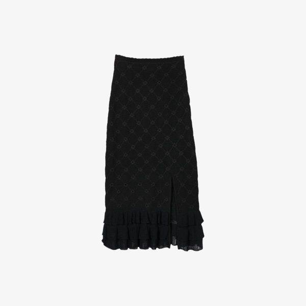 Юбка Sandro с рюшами по подолу и высокой посадкой, черный
Юбка Sandro с рюшами по подолу и высокой посадкой, черный