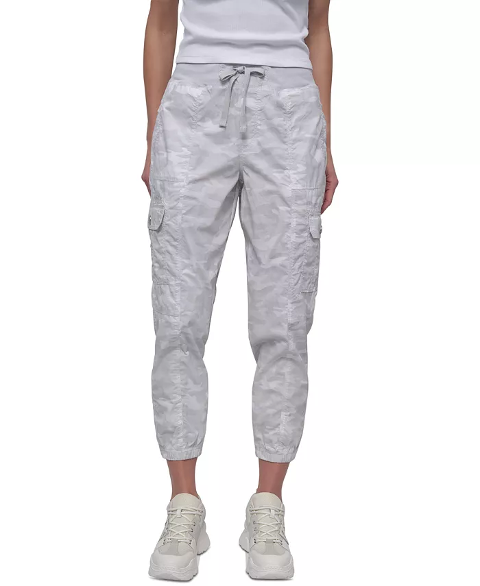 Спортивные женские хлопковые джоггеры с резинкой на талии и карманами карго DKNY, серый
Спортивные женские хлопковые джоггеры с резинкой на талии и карманами карго DKNY, серый