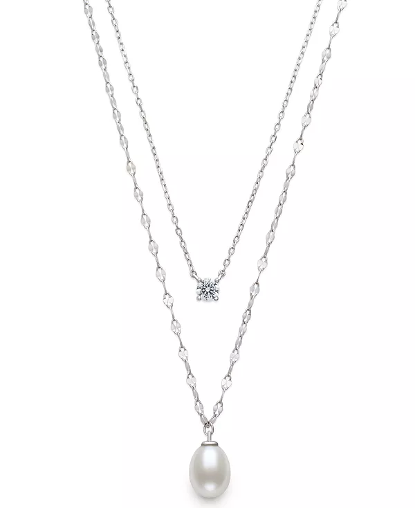 Ожерелье из культивированного пресноводного белого жемчуга (8-9 мм) и выращенных в лаборатории сапфиров из стерлингового серебра Belle De Mer, white
Ожерелье из культивированного пресноводного белого жемчуга (8-9 мм) и выращенных в лаборатории сапфиров из стерлингового серебра Belle De Mer, white