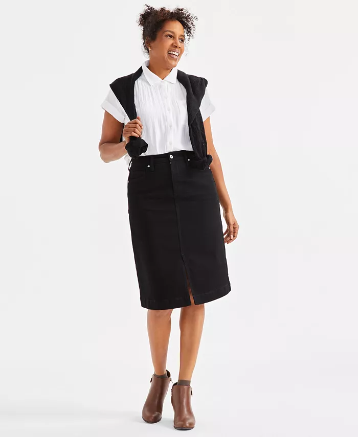 Женская джинсовая юбка миди Style & Co, черный
Женская джинсовая юбка миди Style & Co, черный