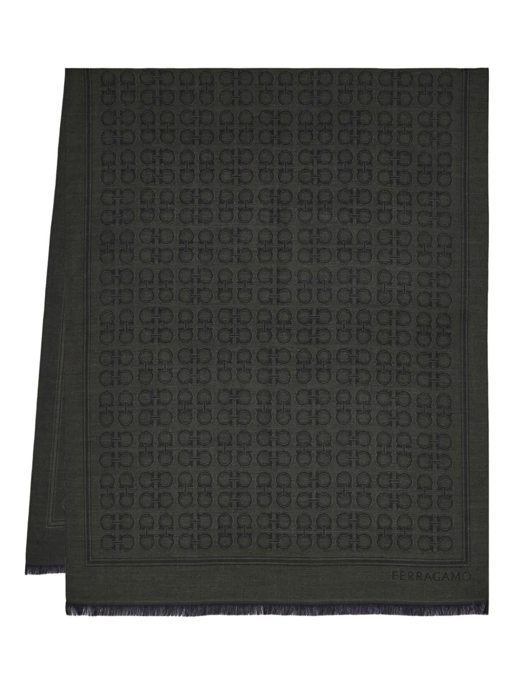 Шарф с узором Gancini Ferragamo, зеленый
Шарф с узором Gancini Ferragamo, зеленый