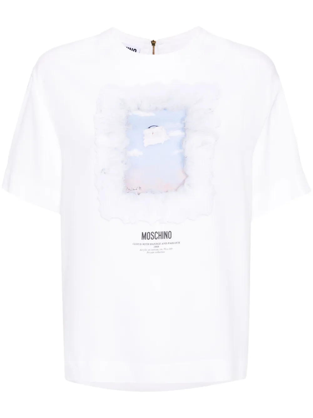 Креповая футболка с графичным принтом Moschino, белый
Креповая футболка с графичным принтом Moschino, белый