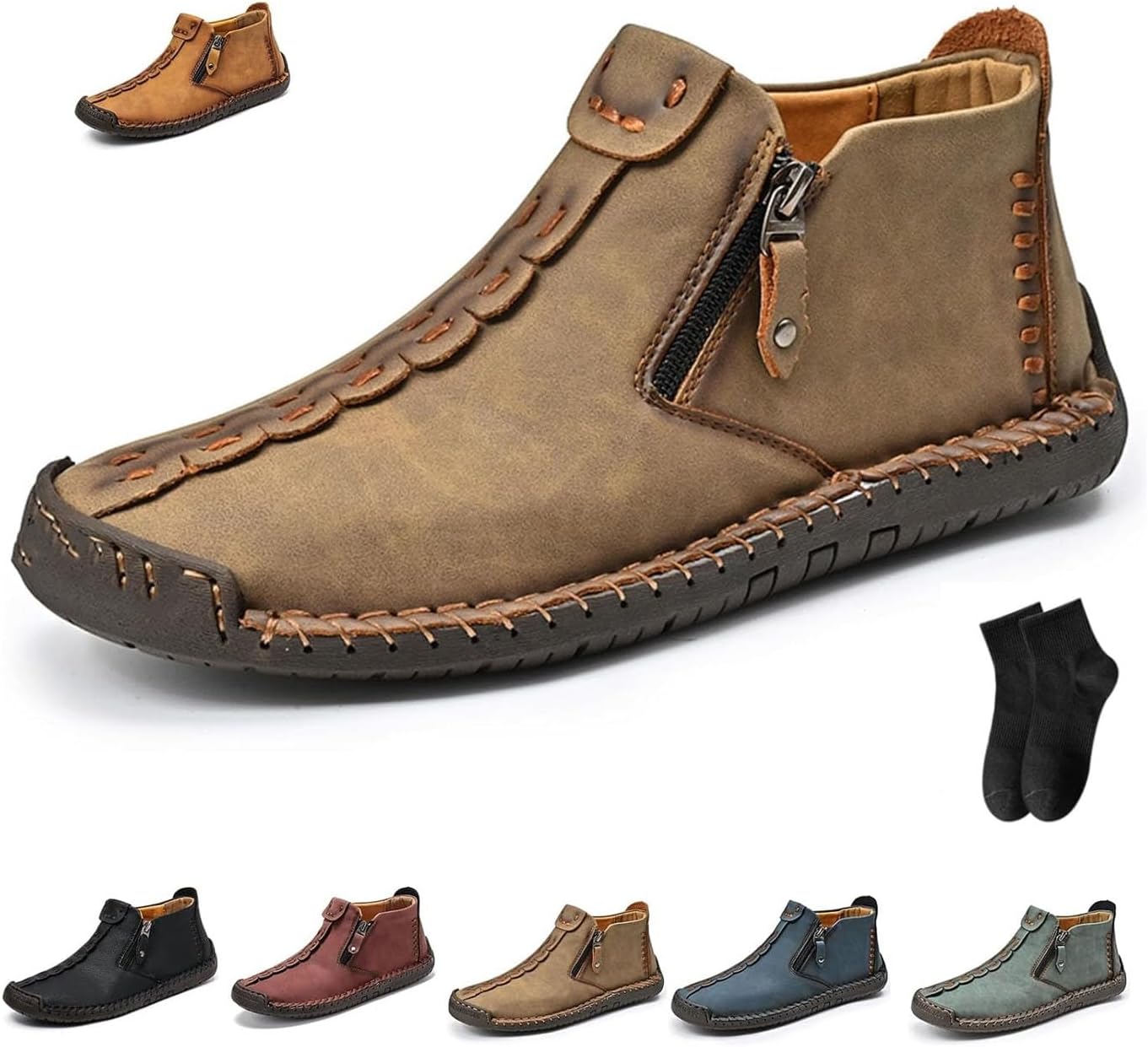 Мужские повседневные модные кожаные ботинки без шнурков с противоскользящей подошвой, мужские ортопедические кожаные походные туфли без шнурков, водонепроницаемые ботильоны на щиколотку Чакка средней высоты для ходьбы и вождения с молнией Noworf...
Мужские повседневные модные кожаные ботинки без шнурков с противоскользящей подошвой, мужские ортопедические кожаные походные туфли без шнурков, водонепроницаемые ботильоны на щиколотку Чакка средней высоты для ходьбы и вождения с молнией Noworf...