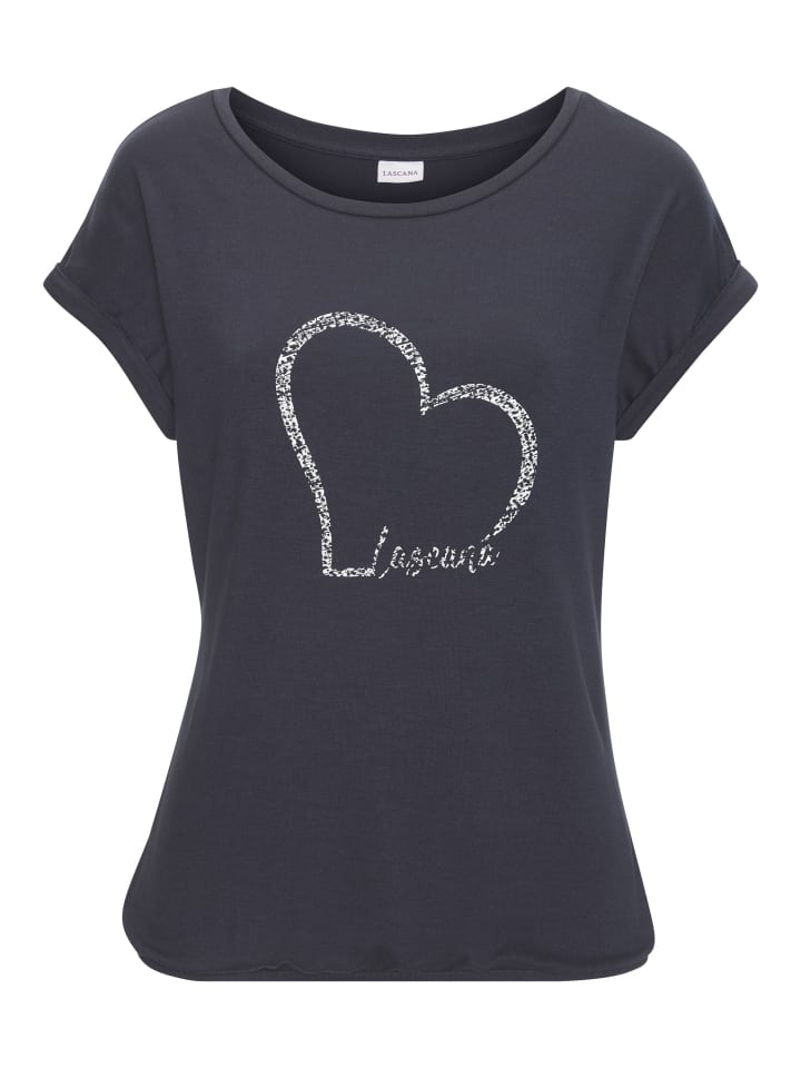 Рубашка с короткими рукавами темно-синего цвета LASCANA
Рубашка с короткими рукавами темно-синего цвета LASCANA