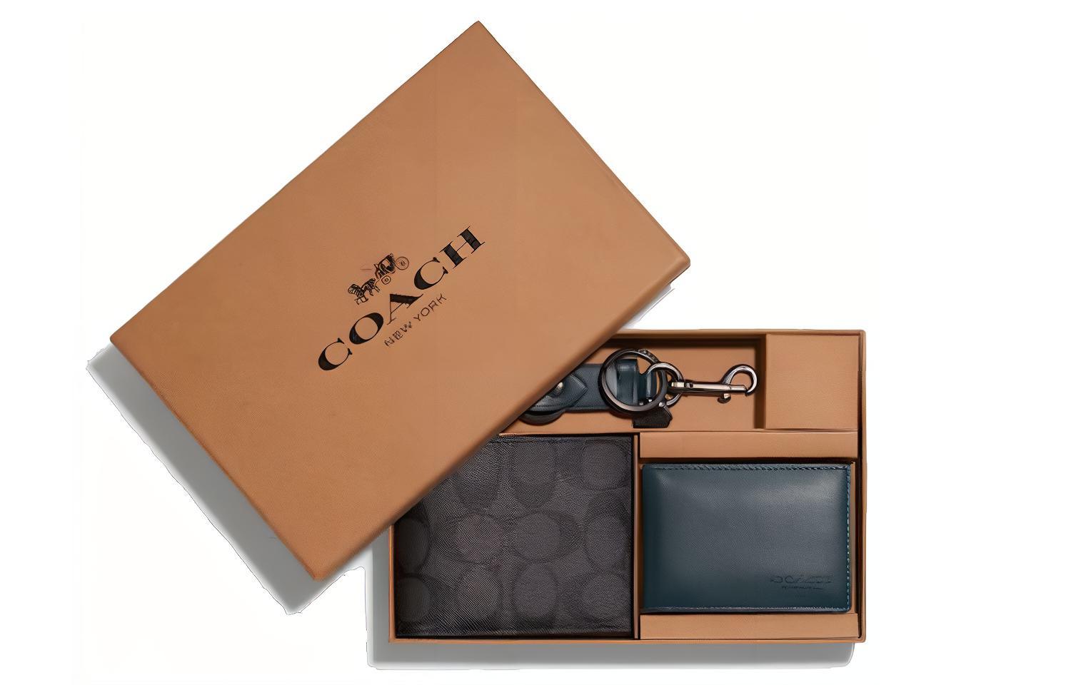 Кошелек 3 в 1 из лакированного холста с кожаным кардхолдером мужской черный/яшма COACH
Кошелек 3 в 1 из лакированного холста с кожаным кардхолдером мужской черный/яшма COACH