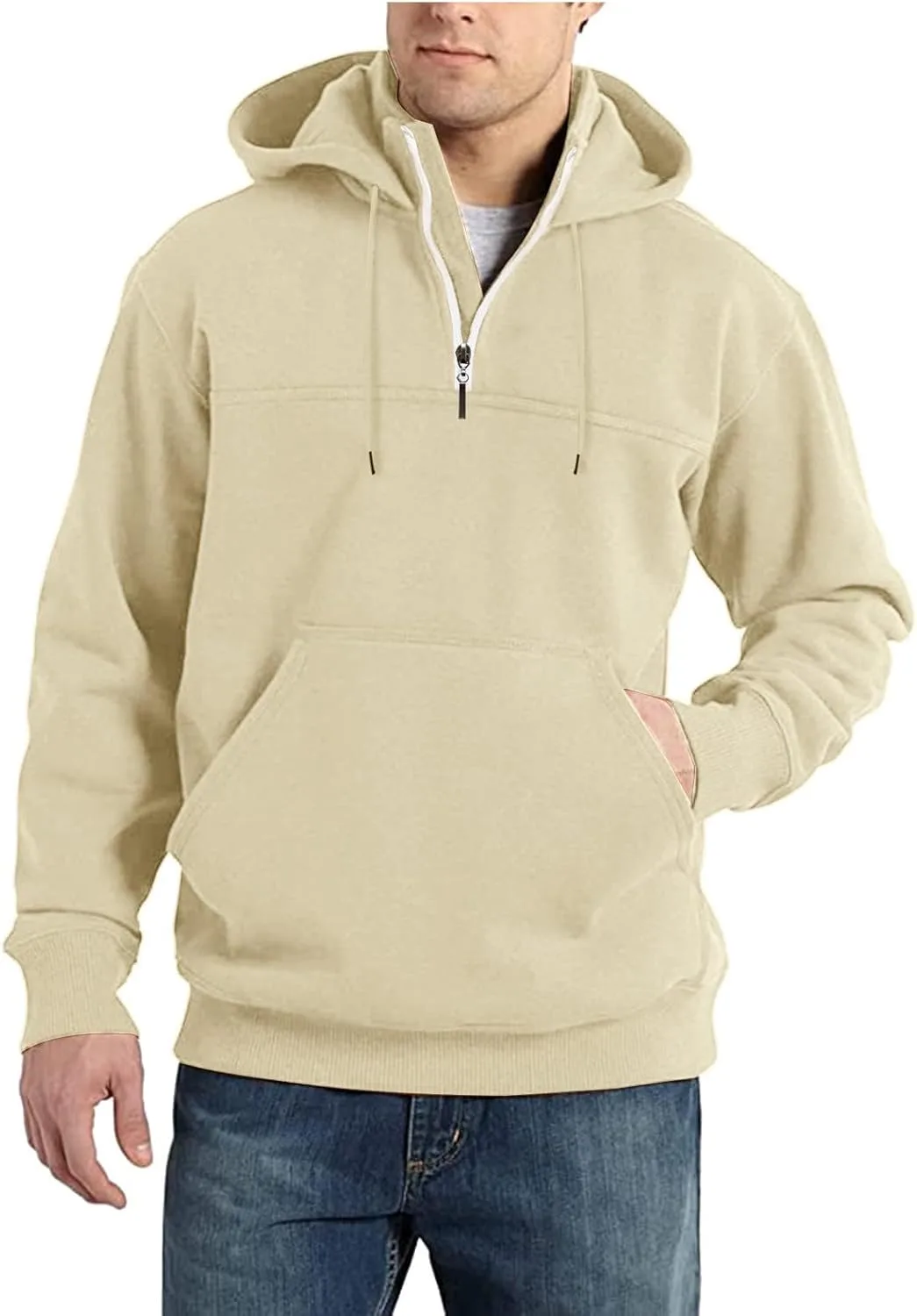 Мужская худи с четвертью молнии, свободный крой, флис CHXLQQX
Мужская худи с четвертью молнии, свободный крой, флис CHXLQQX