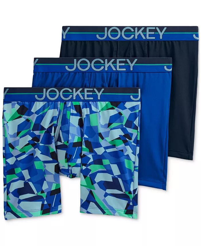 Мужские трусы-боксеры Infinite Cool, 3 шт., эластичные, влагоотводящие, однотонные Jockey, синий 
Мужские трусы-боксеры Infinite Cool, 3 шт., эластичные, влагоотводящие, однотонные Jockey, синий