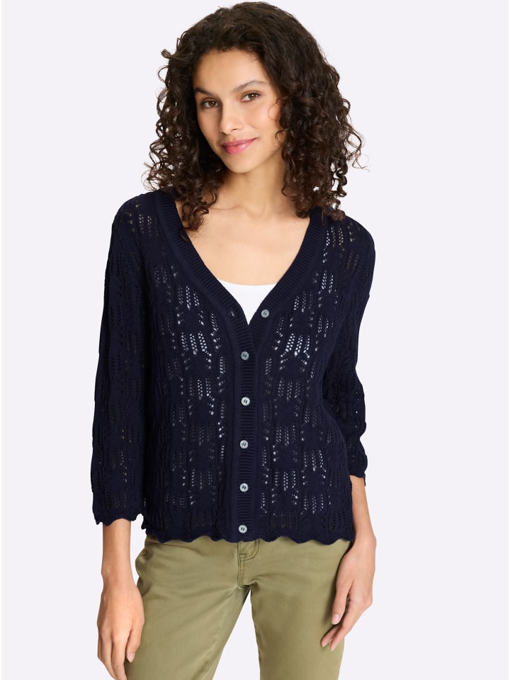 Ажурный кардиган темно-синего цвета Heine
Ажурный кардиган темно-синего цвета Heine