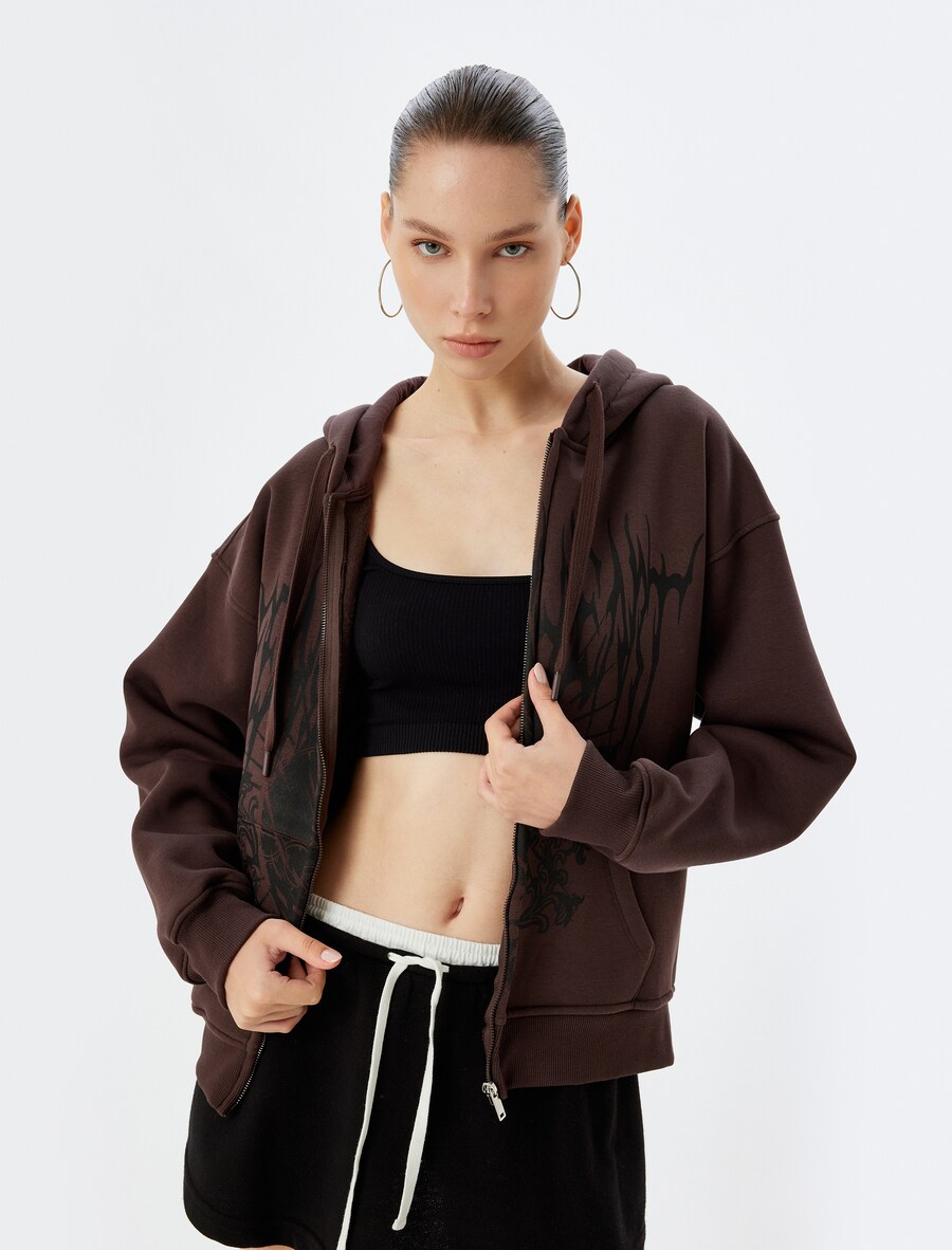 Толстовка Koton, коричневый 
Толстовка Koton, коричневый