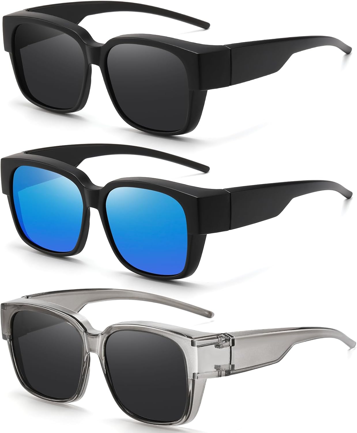 Поляризованные солнцезащитные очки HAOLOTA для мужчин и женщин, модные квадратные очки с обтекаемой формой для вождения и защиты от УФ-излучения, A02 Black/Grey + Grey/Grey + Black/Blue
Поляризованные солнцезащитные очки HAOLOTA для мужчин и женщин, модные квадратные очки с обтекаемой формой для вождения и защиты от УФ-излучения, A02 Black/Grey + Grey/Grey + Black/Blue