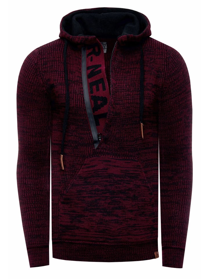 Плотный трикотажный свитер с капюшоном и застежкой-молнией на 1/2 дюйма, бордовый/черный Rusty Neal
Плотный трикотажный свитер с капюшоном и застежкой-молнией на 1/2 дюйма, бордовый/черный Rusty Neal