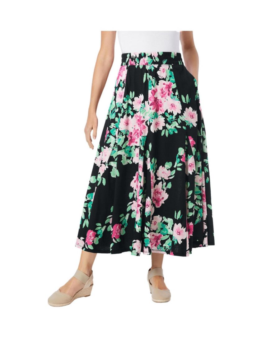 Широкая юбка на резинке больших размеров Woman Within, Black bloom
Широкая юбка на резинке больших размеров Woman Within, Black bloom